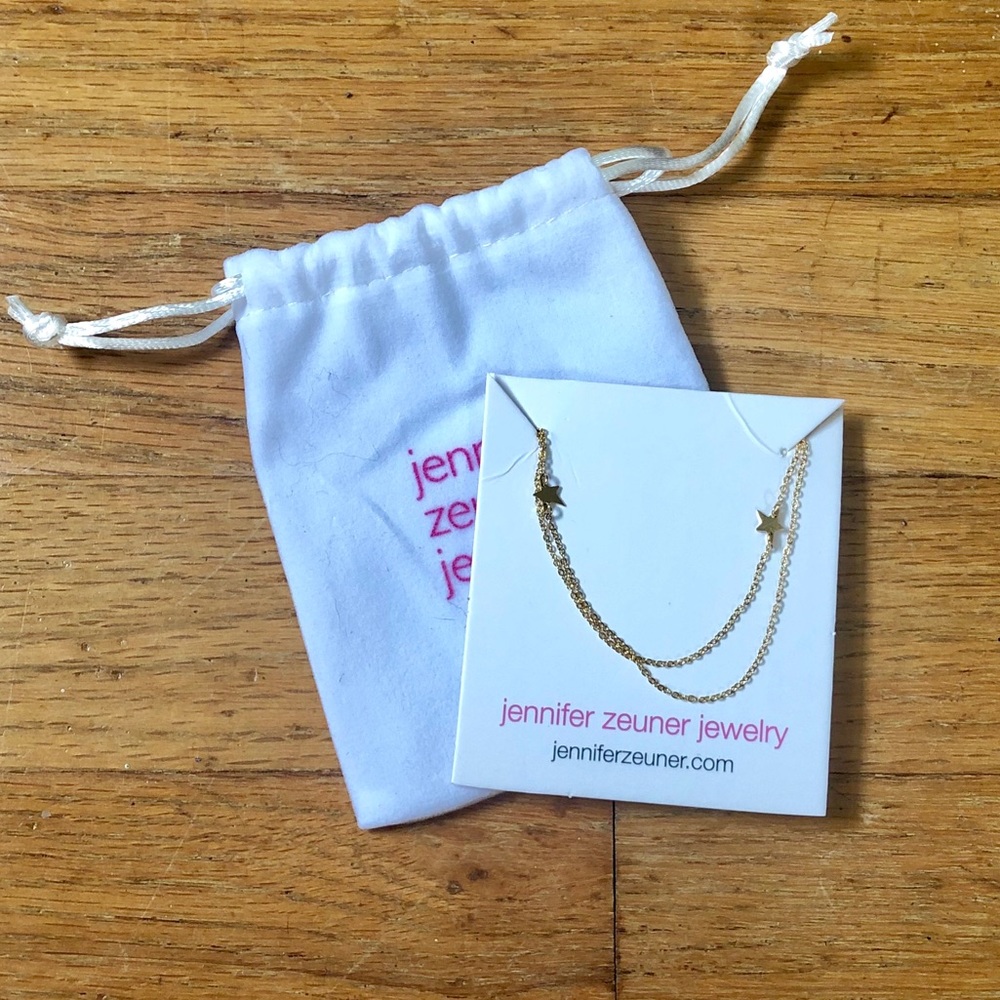 Jennifer Zeuner Gold Star Double Chain necklace
